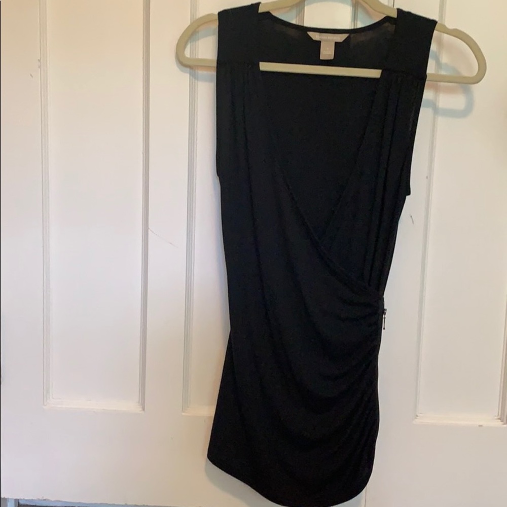 NWOT banana republic black faux-wrap top, Small